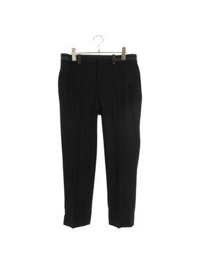 Hermes Leather Trim Wool Long Pants 38